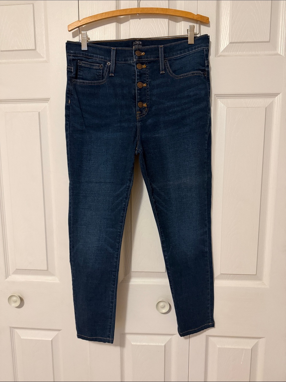 J. Crew Dark Indigo High-Rise Skinny Jeans